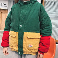 90er Kinder Cord Kapuzenjacke