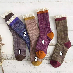 Calcetines de punto con volantes de estilo cottage