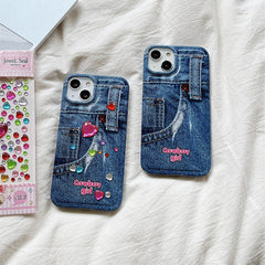 Funda para iPhone con estética de chica vaquera