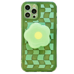 Funda para iPhone con diseño de tablero de ajedrez de margaritas