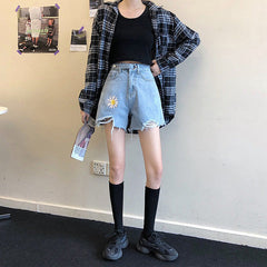 Daisy-Jeansshorts