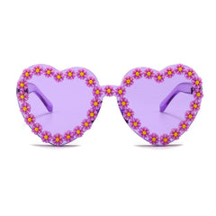 Gafas de sol con forma de corazón de margarita