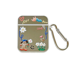 Estuche para AirPods con espejo y garabatos