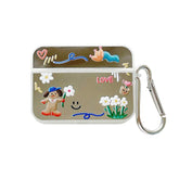 Estuche para AirPods con espejo y garabatos