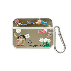 Estuche para AirPods con espejo y garabatos