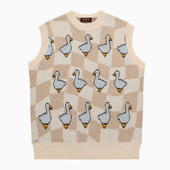 Strickweste mit Entenmotiv