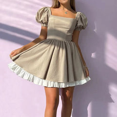 Fairycore – Ästhetisches grünes Minikleid