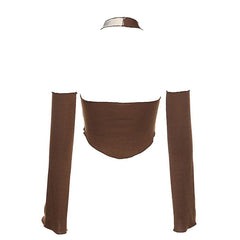 Fairycore Neckholder-Top und Handschuhe-Set