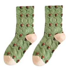 Socken mit Blumenstickerei