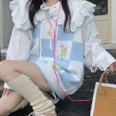 Geblümte Strickweste