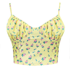 Oberteil mit Blumenmuster und Schnürung