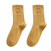 Socken mit Fuchs-Stickerei