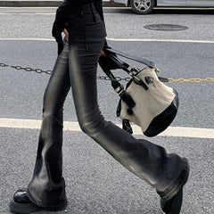 Skinny-Schlagjeans mit Farbverlauf