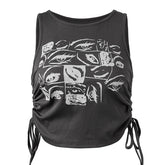 Oberteil mit Grunge-Augen-Print