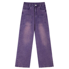 Lila Baggy-Jeans im Grunge-Stil