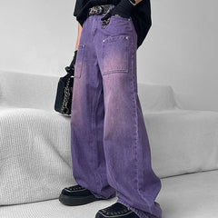 Lila Baggy-Jeans im Grunge-Stil