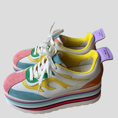 Colorful High Platform Heels Chunky Sneakers Women's Punk Luxury