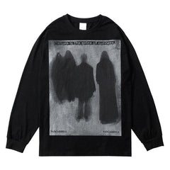 Camisetas de manga larga con estampado urbano para hombre