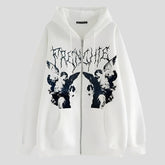 Fairy Grunge Reißverschluss-Kapuzenpullover für Männer