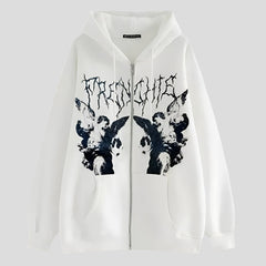 Fairy Grunge Reißverschluss-Kapuzenpullover für Männer