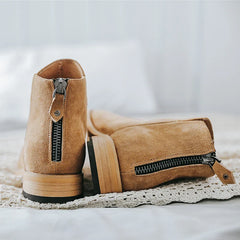 England Zip Ankle Boots Genuine Leather for Men