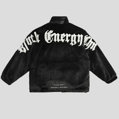 Embroidered Jacket - Thick Faux Fur for Men