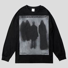 Camisetas de manga larga con estampado urbano para hombre