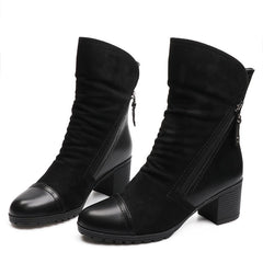 Botines de tacón alto de piel de ante