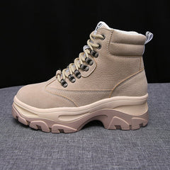 Botas casuales cálidas de gamuza con cordones