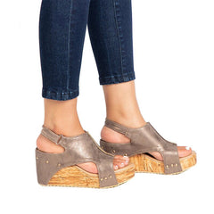 Sandalias de plataforma de piel sintética con remaches