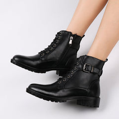 Botines de piel con felpa cálida