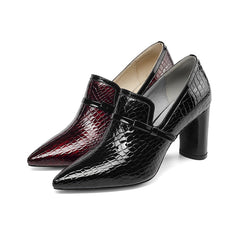 Zapatos de tacón alto de piel auténtica