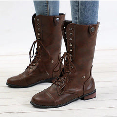 Botas casuales retro de tacón bajo