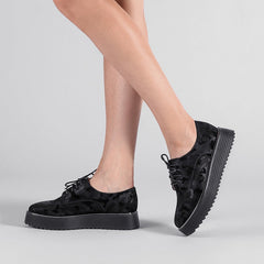 Zapatos Oxford informales con cordones y plataforma plana