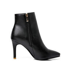 High Heel Stiefeletten mit dekorativer Kristallschleife