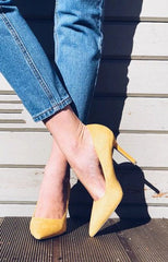 High Heels aus Wildlederimitat