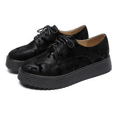 Zapatos Oxford informales con cordones y plataforma plana