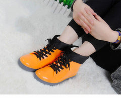 Botas de lluvia de goma impermeables con forro polar en el interior