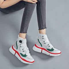 Knöchel-Sneakers aus PU-Leder mit Schnallen