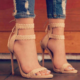 Sandalen mit hohem Absatz und Knöchelriemen