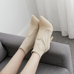 Botines de tacón alto de lana