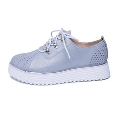 Mocasines de plataforma de cuero con cordones