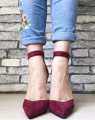 Zapatos clásicos de tacón alto con correa de hebilla