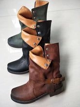 Casual PU Leather Ankle Boots With Buckles