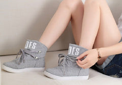 Botas de lona elegantes e informales de color liso para mujer