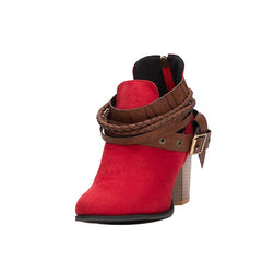 Flock-Western-Stiefeletten mit Samtfutter