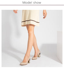 Pumps mit buntem Absatz und hohem Absatz