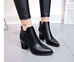 Britische Stil High Heels Stiefel mit Nieten