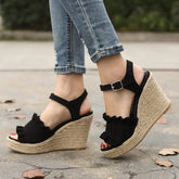Ruffled Sandals on Super High Platform