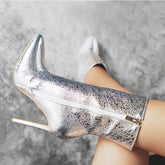 Super High PU Ankle Boots With Velvet Lining